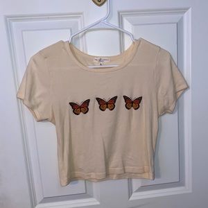 cropped butterfly tee